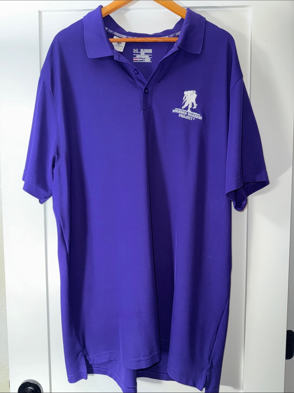 Under Armour Purple Performance Polo Wounded Warrior Project Sz 3XL Big and Tall